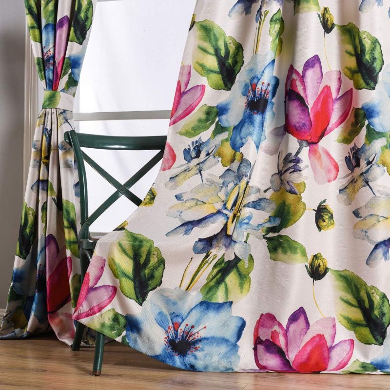 Photo 3 of Bohemian Colorful Mandala Curtains Beige Orange Blue Green Vintage Mandala Floral Boho Bedroom Blackout Curtain Thermal Insulated Window Drapes 2 Panel SEt
