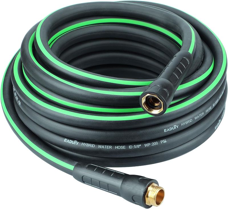Photo 1 of EADUTY Hybrid Garden Hose 5/8 IN. x 50 FT, Heavy Duty, Lightweight, Flexible with Swivel Grip Handle and Solid Brass Fittings
