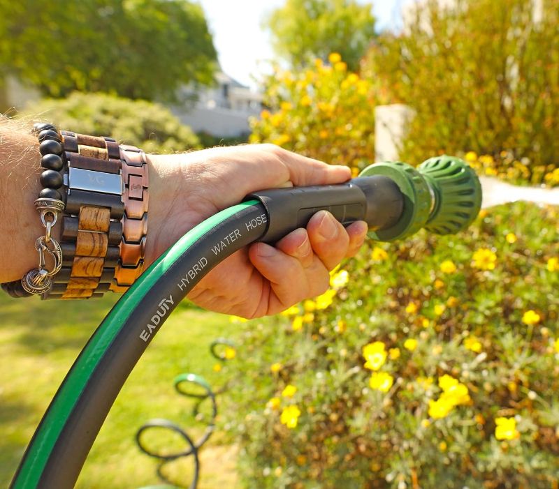 Photo 2 of EADUTY Hybrid Garden Hose 5/8 IN. x 50 FT, Heavy Duty, Lightweight, Flexible with Swivel Grip Handle and Solid Brass Fittings
