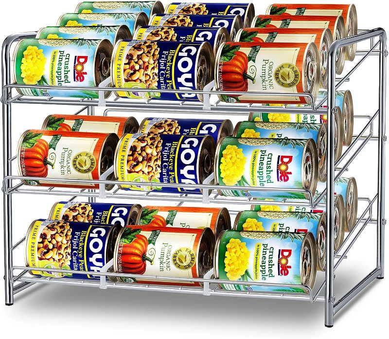 Photo 3 of Simple Trending Can Rack Organizer, Stackable Can Storage Dispenser Holds up to 36 Cans for Kitchen Cabinet or Pantry, (White)
