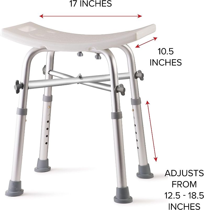 Photo 2 of Dr. Kay’s Adjustable Bath Chair with Unique Heavy Duty Crossbar Supports, Shower Stool, Bathroom Chair, Safety Handicap Shower Chair for Inside Shower Seat, Shower Bench, 350 lb Capacity
