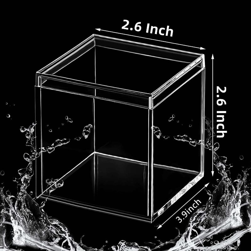 Photo 1 of Acrylic Box Clear Boxes for Candy Small Rectangle Box Plastic Square Cube Transparent Containers with Lid Jewelry Storage Wedding Party Favor Boxes (26 Pieces)
