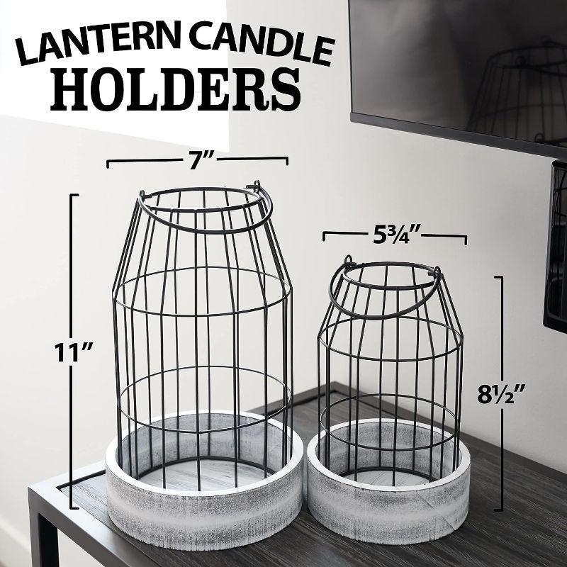 Photo 2 of Lantern Decor - Stylish Decorative Lanterns for Your Living Room, Fireplace Mantle or Kitchen Dining Table - Modern Upscale Beauty for Your Entire Home
