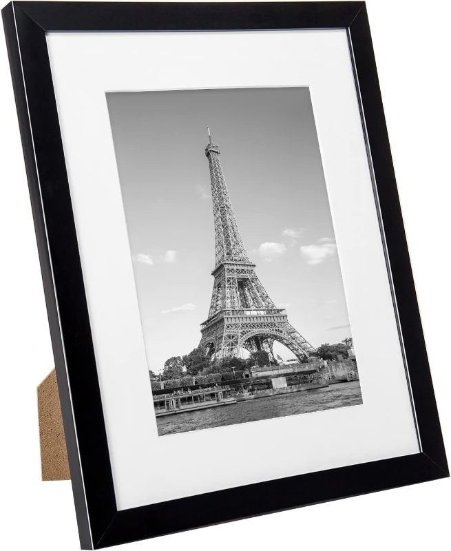 Photo 3 of UPSIMPLES - 8x10 Picture Frame Set of 10, Display Pictures 5x7 with Mat or 8x10 Without Mat, Multi Photo Frames Collage for Wall or Tabletop Display, Black
