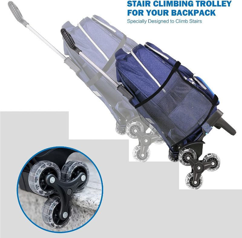 Photo 3 of Mount-It! Folding Luggage Cart with Wheels | Strong, Compact, Holds 77 Pounds - Carry Boxes, Backpacks Smoothly
