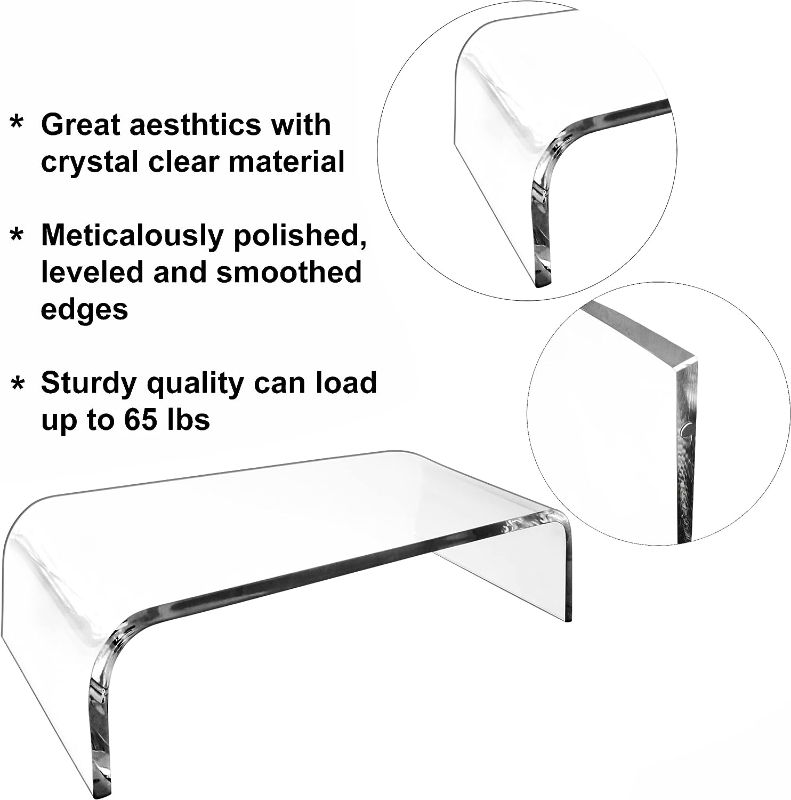 Photo 2 of Premium Acrylic Clear Monitor Stand Laptop/PC/Multimedia Monitor Riser for Home Office
