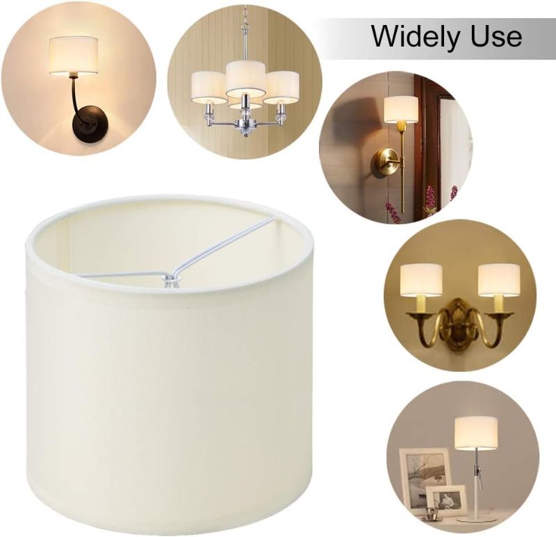 Photo 1 of Small Lamp Shades, ONLY for Candle Bulbs,Clip-on Drum Mini Lampshades,Set of 6, White
