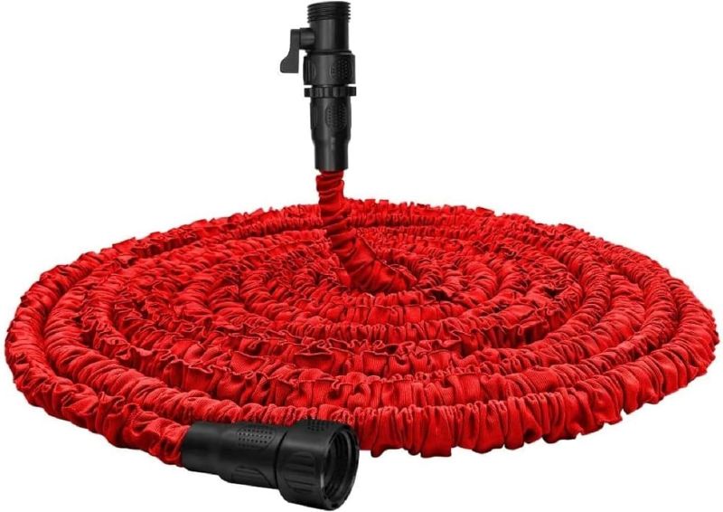 Photo 1 of ENVEED Garden Hose, Water Hose, Garden Hose with 3/4" Fittings, Triple-layer Core, Hose useful house gifts for Outdoor Lawn Car Watering Plants Red 25 FT (25 FT)
v