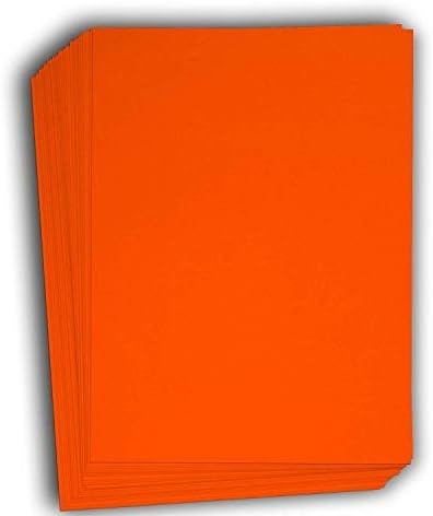 Photo 1 of Hamilco Colored Cardstock Scrapbook Paper 8.5" x 11" Fire Orange Color Card Stock Paper 50 Pack
