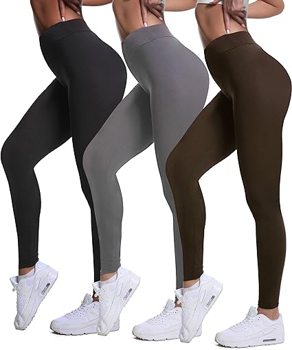 Photo 2 of 7 Pack High Waisted Leggings for Women - Buttery Soft Workout Running Yoga Pants - SMALL
