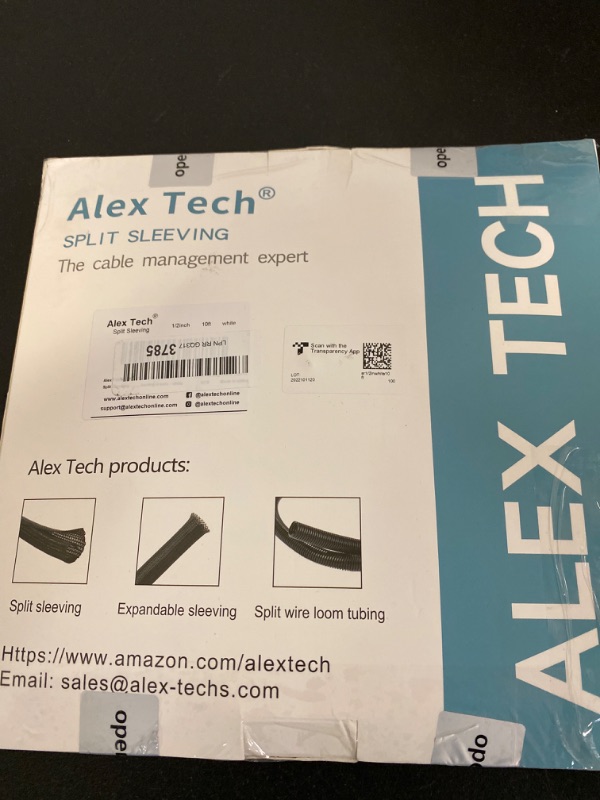 Photo 5 of Alex Tech 10ft - 1/2 inch Cord Protector Wire Loom Tubing Cable Sleeve Split Sleeving for USB Power, Audio Video Cable - Protect Cat from Chewing - White
