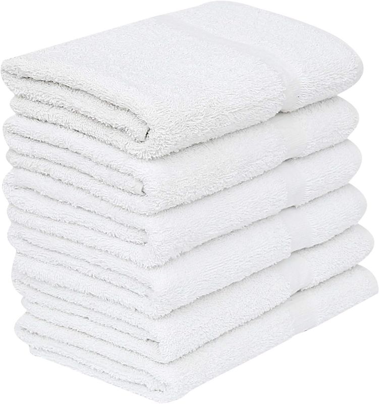 Photo 2 of 12 White Economy Bath Towels Bulk Cotton Blend for Softness-Commercial Grade Easy Care
