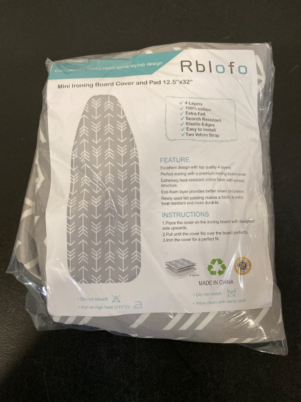 Photo 6 of Rblofo 12 x 32 Tabletop Ironing Board Cover and Premium Heavy Duty 4 Layer Pad Extra Thick Padding, Heat Reflective and Stain Resistant with Elasticized Edges 12.5 x 32 inch Iron Board Covers
