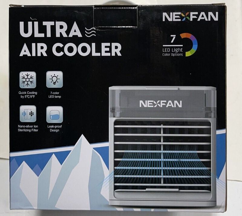 Photo 1 of NexFan Portable Ultra Air Cooler In White, 7 LED Light
