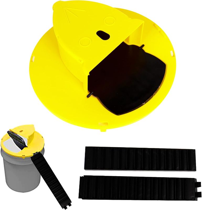 Photo 4 of Mouse Trap Bucket 5 Gallon Lid -12 Inch Auto Reset Flip and Slide Bucket Mouse Trap - Multi Catch Humane Rat Trap Bucket for Indoor & Outdoor Use with 2x19.6 Inches Mice Ramp
