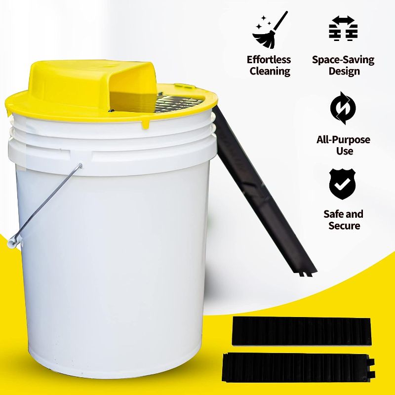 Photo 5 of Mouse Trap Bucket 5 Gallon Lid -12 Inch Auto Reset Flip and Slide Bucket Mouse Trap - Multi Catch Humane Rat Trap Bucket for Indoor & Outdoor Use with 2x19.6 Inches Mice Ramp
