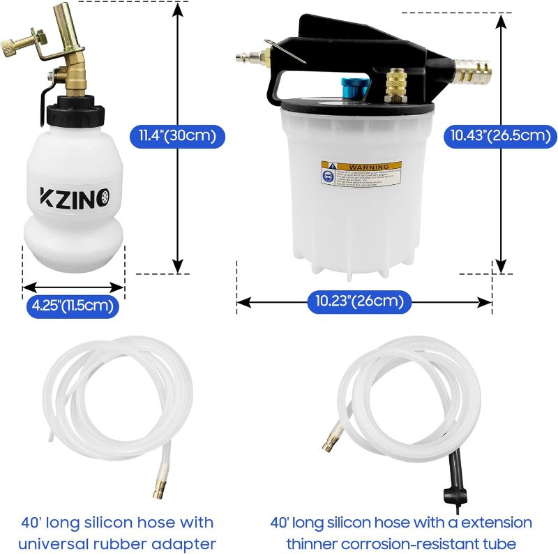 Photo 4 of KZINO- 2L Vacuum Brake Bleeder Air Brake Bleeder Kit with 2L Brake Fluid Extractor and 1L Refilling Bottle
