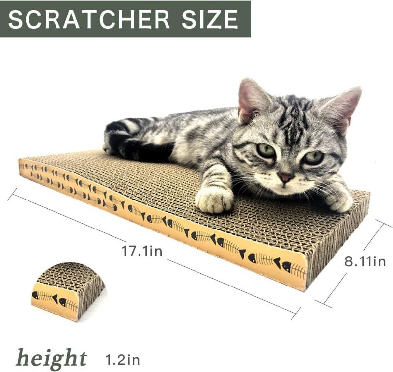 Photo 5 of Cat Scratcher Cardboard Scratching Pads Scratch Lounge Bed with Catnip 3PCS Reversible Corrugated Cardboard with Scratch Box
