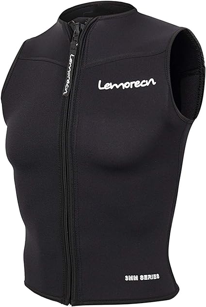 Photo 3 of Lemorecn Mens Wetsuits Top Premium Neoprene 3mm Zipper Diving Vest- Size M

