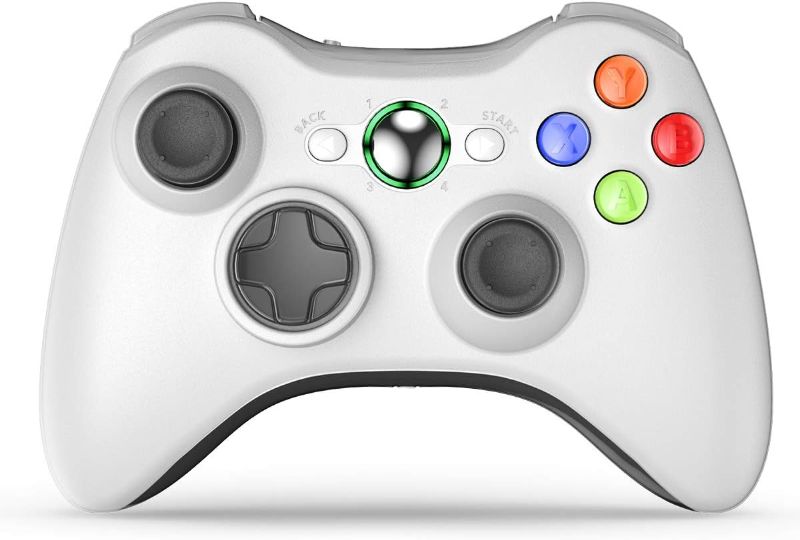 Photo 3 of XBOX 360 Wireless Controller with Receiver Compatible with Microsoft Xbox 360/Slim/Windows 11/10/8/7, with Upgraded Joystick/Dual Shock (WHITE)
