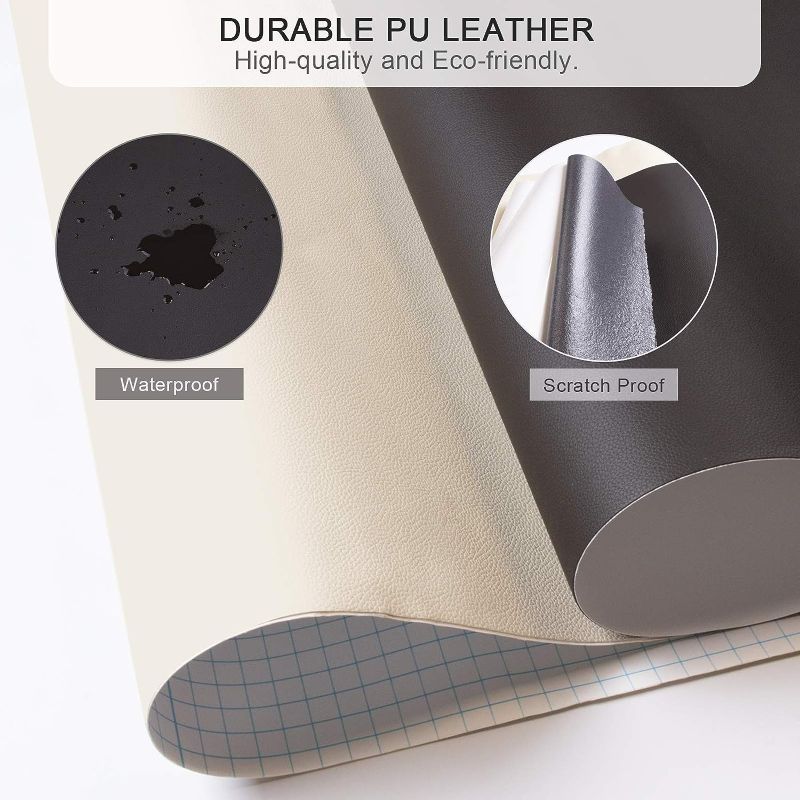 Photo 3 of Leather Repair Tape, Patch for Couch Furniture Sofas Car Seats, Advanced PU Vinyl Leather Repair Kit (Dark Brown)
