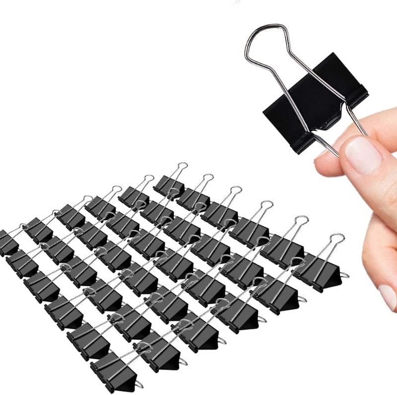 Photo 1 of Medium Binder Clips, 40 Pack, 2 inch Standard Black, Medium Clips, Medium Binder Paper Clips, Binder Clips Medium Size, Office Supplies
