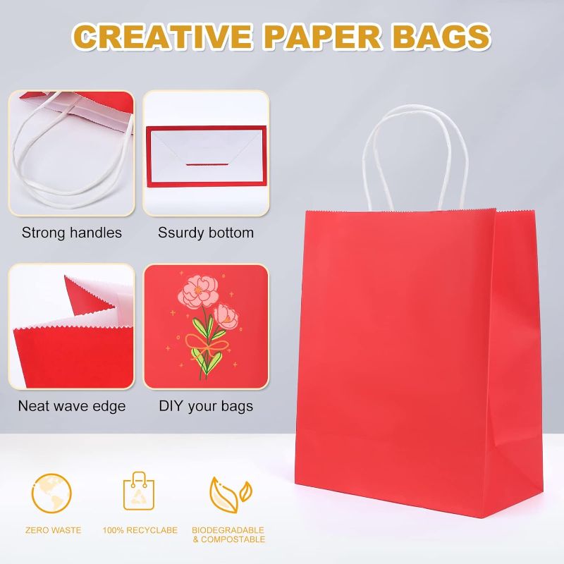Photo 2 of 100 PIECES Party Favor Gift Bags with Handles, 20 Pcs Assorted Colors Medium Paper Bags Bulk, Favor Goodie Bags for Kids Birthday, Baby Shower, Wedding, Candy?8.6*4.3*10.6?
