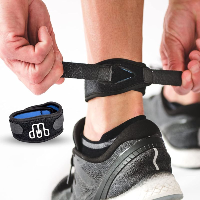 Photo 2 of CROSSTRAP Achilles Strap | Achilles Support to Prevent Achilles Tendonitis | Running, Cycling, Hiking, Sports
