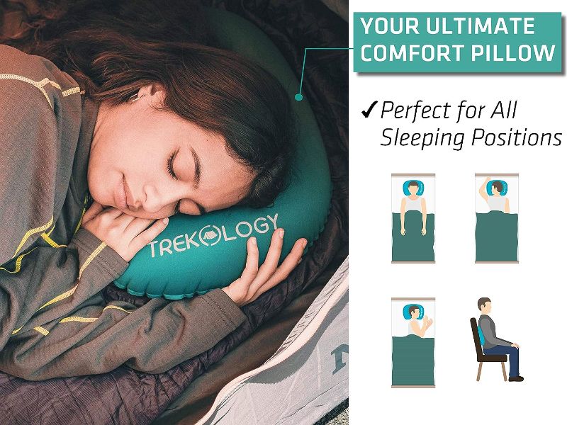 Photo 5 of TREKOLOGY Ultralight Inflatable Camping Travel Pillow - ALUFT 2.0 Compressible, Compact, Comfortable, Ergonomic Inflating Pillows for Neck & Lumbar Support While Camp, Hiking, Backpacking

