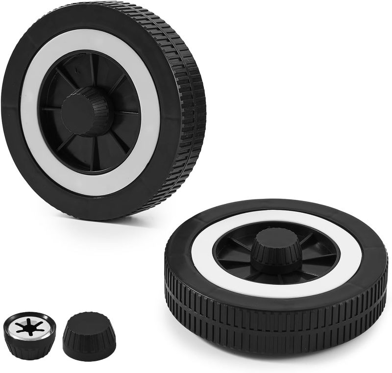 Photo 3 of 2 Pieces 6 Inch 65930 Wheels Replacement Parts for Weber Grill Kettle 441001 741001 751001 14402001 Weber Grill Parts 65436 Wheels with Hub Caps 987101 for 18'' and 22'' Kettle Charcoal Grills
