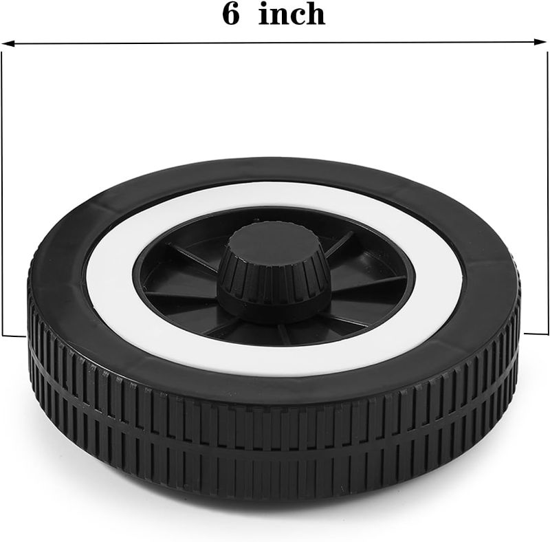 Photo 2 of 2 Pieces 6 Inch 65930 Wheels Replacement Parts for Weber Grill Kettle 441001 741001 751001 14402001 Weber Grill Parts 65436 Wheels with Hub Caps 987101 for 18'' and 22'' Kettle Charcoal Grills
