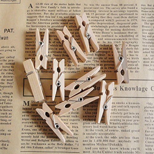 Photo 1 of Mini Natural Wooden Clothespins Twine,Baby Clothes Pins,3.5cm Craft Photo Clips for Home School Arts Crafts Decor
