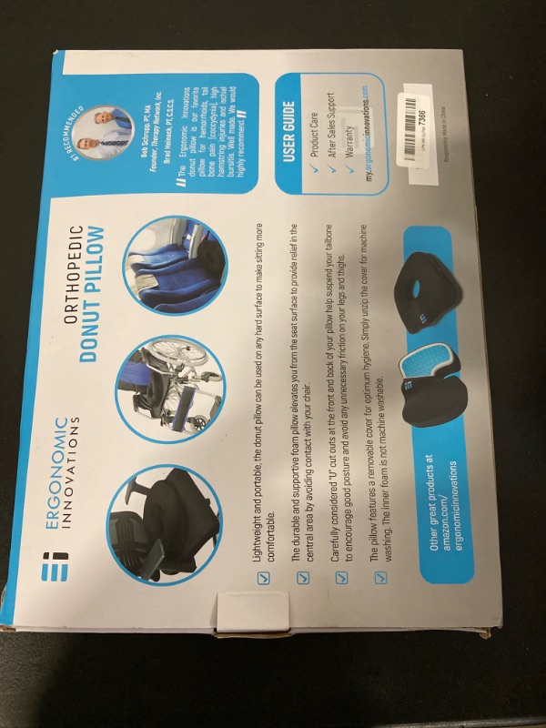 Photo 1 of Ergonomic Innovations Donut Pillow for Tailbone Pain Relief and Hemorrhoids, Donut Cushion for Pregnancy and After Surgery Sitting Relief, Seat Cushion for Desk Chair, Tailbone Office Chair Cushion
