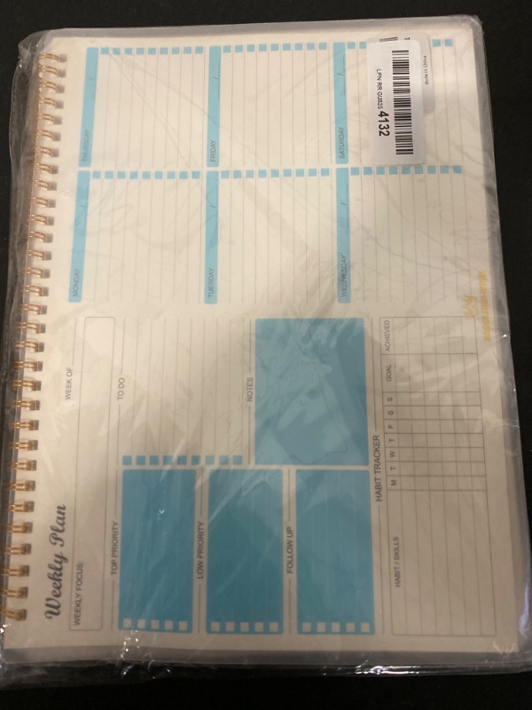 Photo 1 of Bundle Pack of 2 Weekly Planner, Spiral Weekly Undated Planner Pad with Checklist & Stickers,Tear Off Academic Planner Notepads for Work and Personal Organized Set of 2