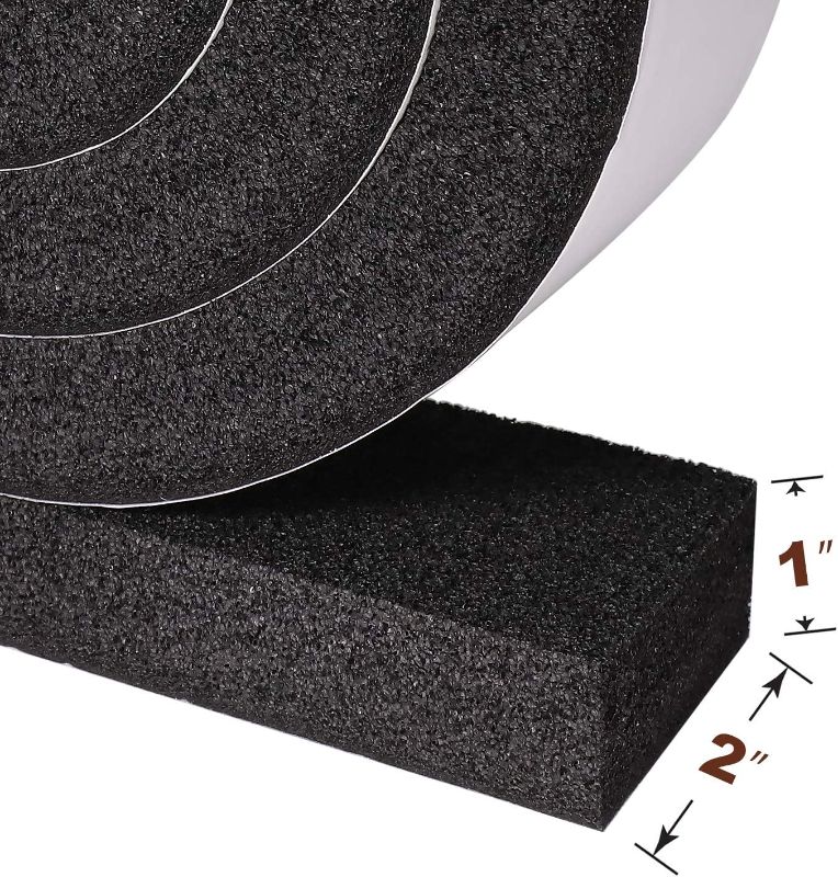 Photo 3 of Yotache Open Cell Foam Air Conditioner Weather-Strip Seal Tape 2 X 1 Inch, Thick Adhesive with High Resilience Foam Cushion Strip, 6.5 Feet Long
