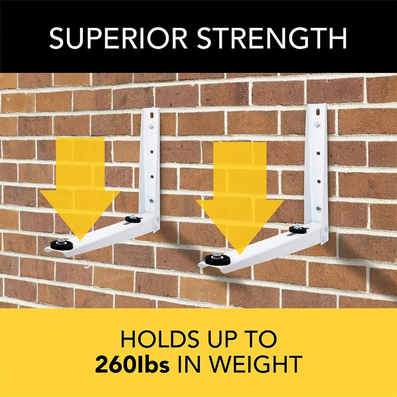 Photo 4 of JEACENT- Air Conditioner Support Brackets (2 Pcs) Window AC Bracket Stand for Mounting Outdoor AC Unit  Weather Proof Shelf to Protect from Dirt and Vandalism
