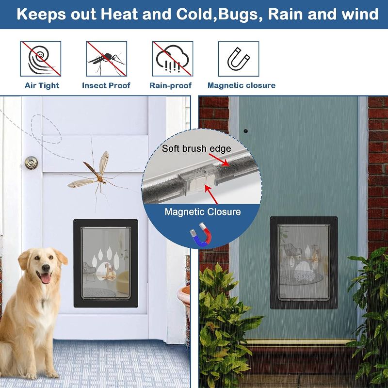 Photo 2 of CEESC Large Dog Door for Pets Up to 100 lb, Weatherproof Pet Door for Cats and Dogs, Durable, Snap-in Closing Panel Included, Suitable for Interior
