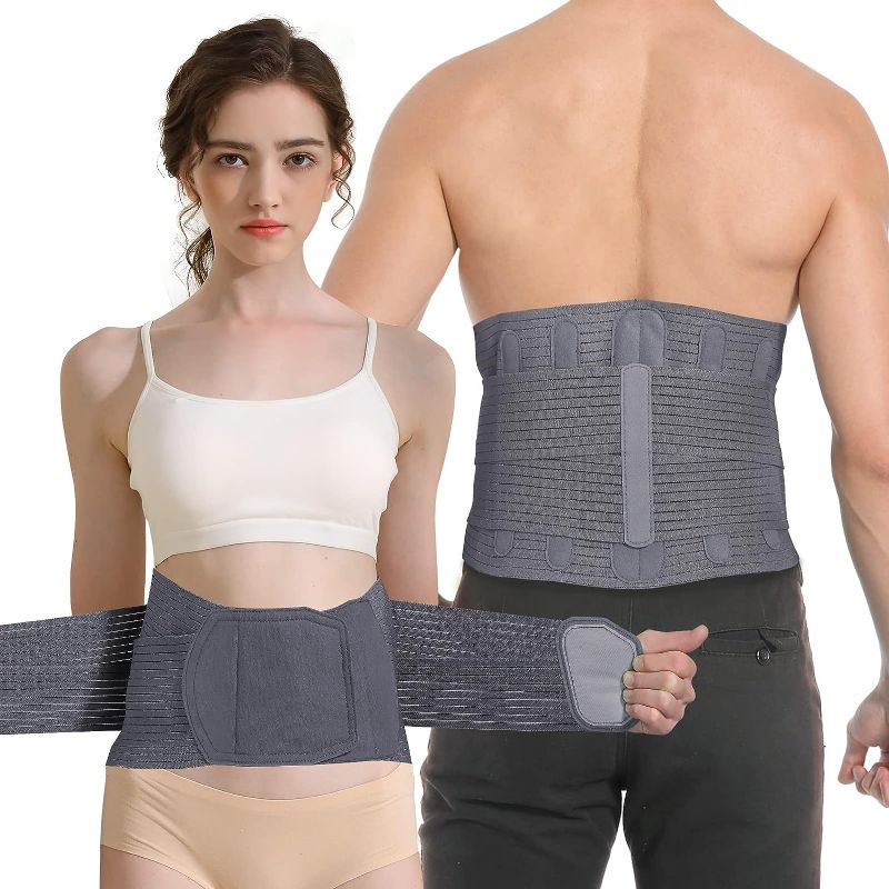 Photo 1 of KDD Lumbar Support Belt for Women and Men with 12 Stays, Extra-Wide Back Support Belt, Adjustable Back Brace for Lower Back Pain Relief(Large, Fits Waist Size 39.3-51.1 inch)
