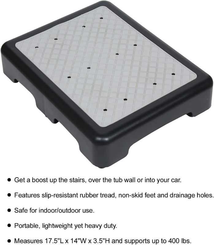Photo 2 of SUPPORT PLUS Riser Step Stool - 3 1/2"H Safety Half Step Platform, Indoor Outdoor Step Stool Assistive Devices for Elderly, Portable Step Stool Non Slip
