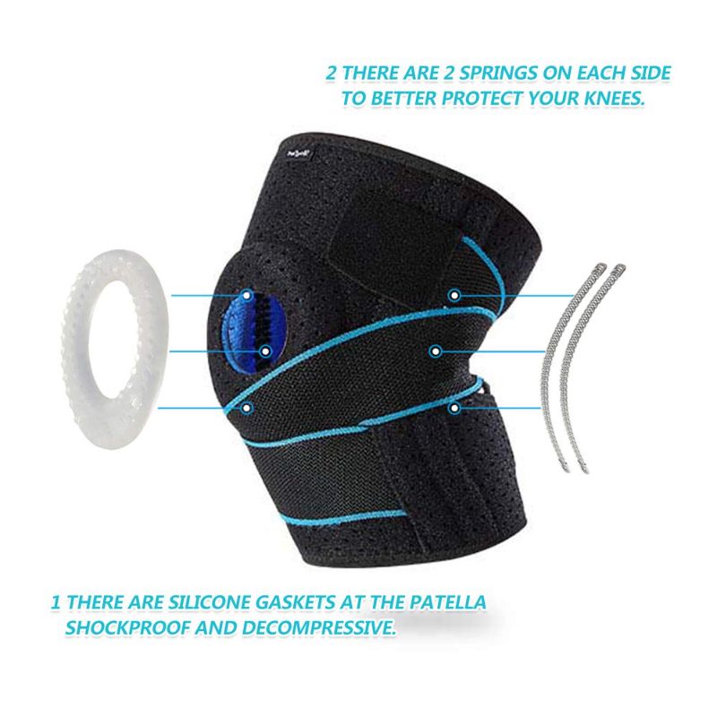 Photo 2 of Hinged Knee Brace: Upgraded Support for Knee Pain w/ Removable Dual Metal Hinges & Built-in Side Spring Stabilizers - Adjustable for Men and Women Surgery Recovery or Injury Prevention 
