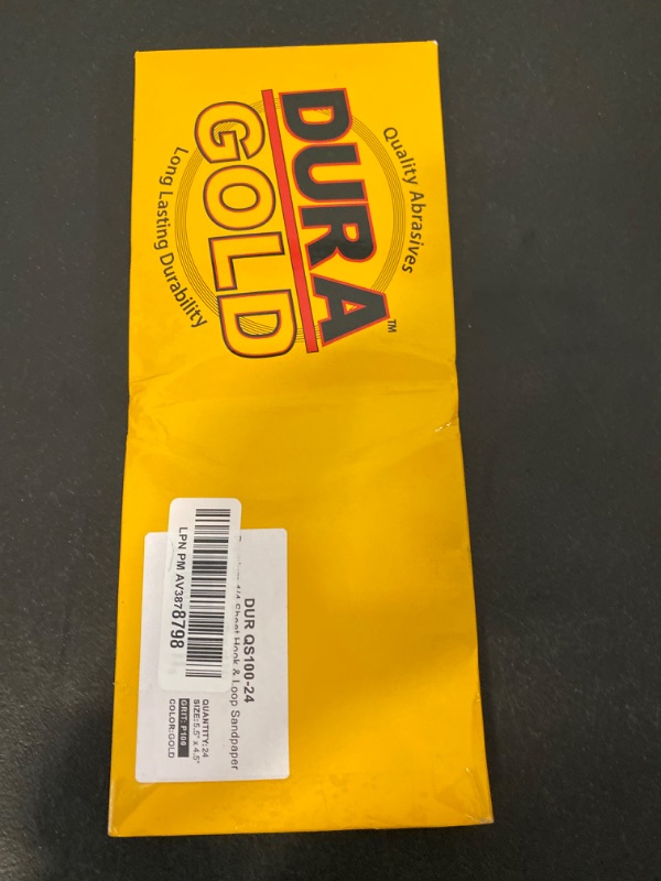 Photo 5 of Dura-Gold Premium 1/4 Sheet Gold Sandpaper Sheets, 100 Grit (Box of 24) - 
