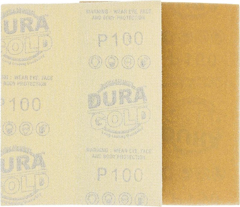 Photo 4 of Dura-Gold Premium 1/4 Sheet Gold Sandpaper Sheets, 100 Grit (Box of 24) - 
