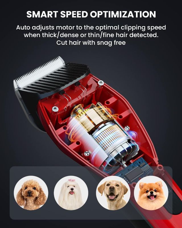 Photo 3 of DOG CARE Smart Dog Clippers, Cordless Dog Grooming Clipper Kit with Heatproof Blades, LED Display, 3 Speeds, Auxiliary Light, Rechargeable Heavy-Duty Professional Pet Hair Trimmer Shaver for Dog Cat

