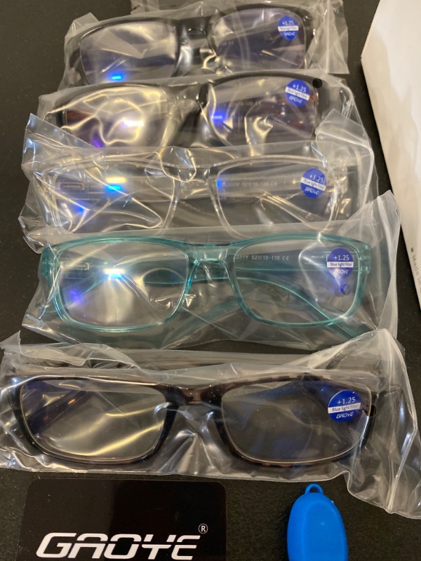 Photo 4 of Gaoye 5-Pack Reading Glasses Blue Light Blocking,Spring Hinge Readers for Women Men Anti Glare Filter Lightweight Eyeglasses (#5-Pack Mix Color, 1.5)

