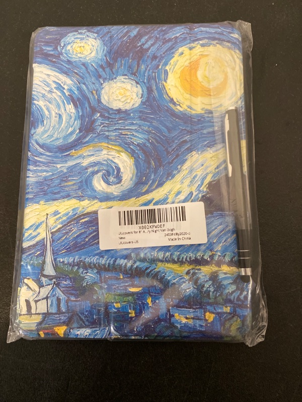 Photo 6 of UUcovers for 8" All-New Kindle Fire HD 8 Tablet 2020 (10th Gen) and Fire HD 8 Plus Case (10th Generation, 2020 Release) Folio Stand PU Leather Trifold Cover with Auto Sleep/Wake,Starry Night Van Gogh
