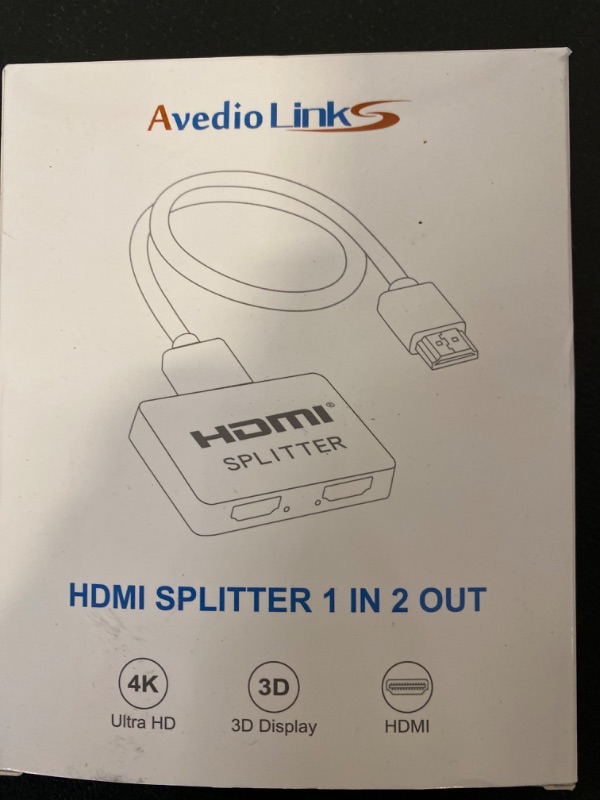 Photo 4 of avedio links HDMI Splitter 1 in 2 Out?with 4ft HDMI Cable ? 4K HDMI Splitter for Dual Monitors Duplicate/Mirror Only, 1x2 HDMI Splitter 1 to 2 Amplifier for Full HD 1080P 3D, 1 Source onto 2 Displays
