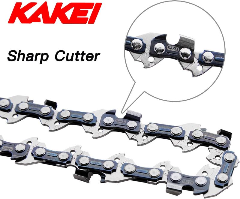 Photo 2 of KAKEI 16 Inch Chainsaw Chain 3/8" LP Pitch, 050" Gauge, 56 Drive Links Fits Craftsman, Poulan, Ryobi, Echo, Greenworks and More, S56 (3 Chains)
