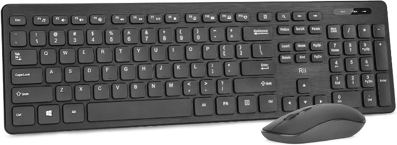 Photo 1 of Wireless Keyboard and Mouse Combo - Rii Standard Office for Windows/Android TV Box/Raspberry Pi/PC/Laptop/PS3/4 (1PACK)
