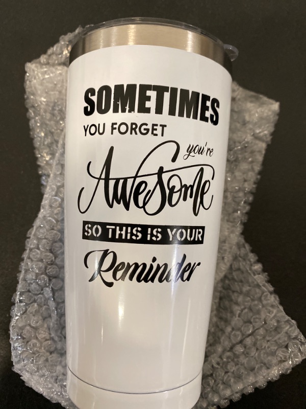 Photo 1 of Thank You Gifts, Sometime You Forget You're Awesome So This Is Your Reminder Tumblers Appreciation Gifts for Women Men Teachers Friends, 20 oz Mug(WHITE)
