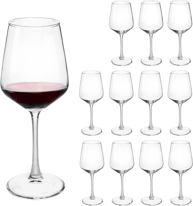 Photo 1 of CZUMJJ Wine Glasses set of 12, 12 oz Durable Red White Wine Glasses for Wedding, Party, Dishwasher Safe
